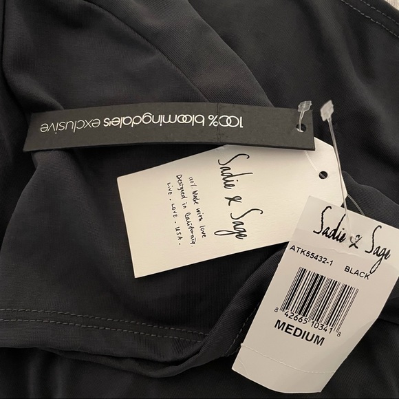 Sadie & Sage Tie Front Black Crop Top Size M - Picture 4 of 4